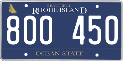 RI license plate 800450