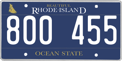 RI license plate 800455