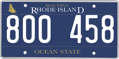 RI license plate 800458
