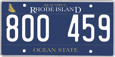 RI license plate 800459