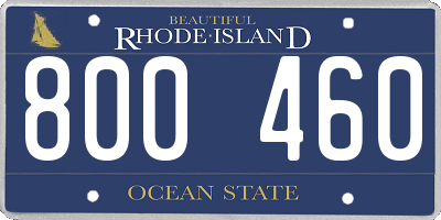 RI license plate 800460