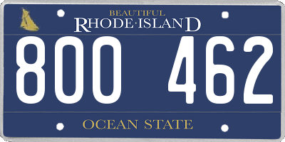 RI license plate 800462