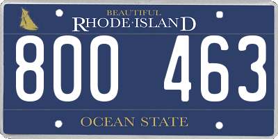 RI license plate 800463