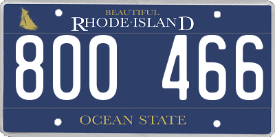 RI license plate 800466
