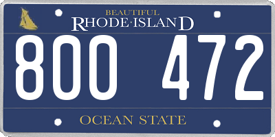 RI license plate 800472