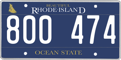 RI license plate 800474