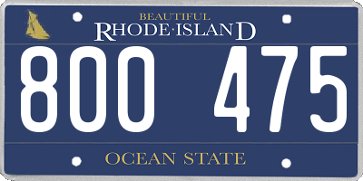 RI license plate 800475