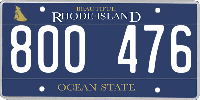 RI license plate 800476