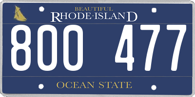 RI license plate 800477