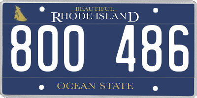 RI license plate 800486
