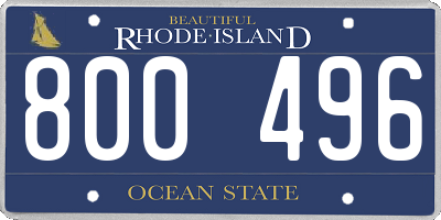 RI license plate 800496