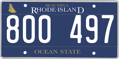 RI license plate 800497