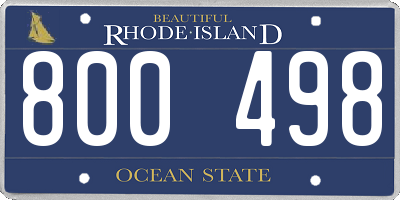 RI license plate 800498