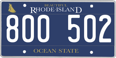 RI license plate 800502