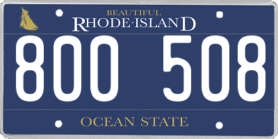 RI license plate 800508