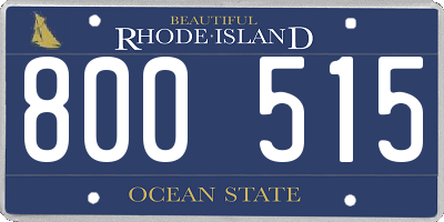 RI license plate 800515
