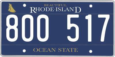 RI license plate 800517