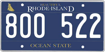 RI license plate 800522