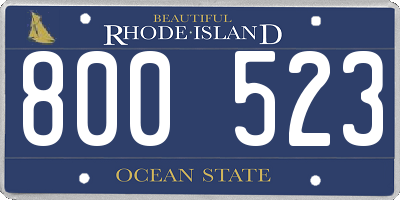 RI license plate 800523