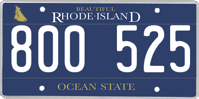 RI license plate 800525