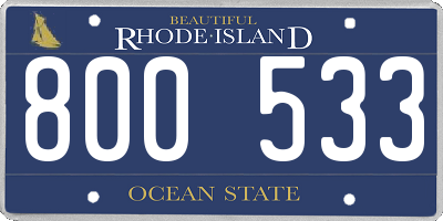 RI license plate 800533