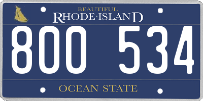 RI license plate 800534