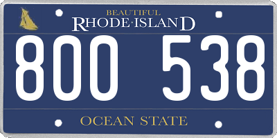 RI license plate 800538