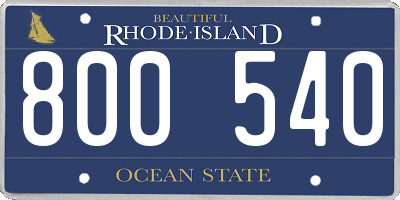RI license plate 800540