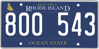 RI license plate 800543