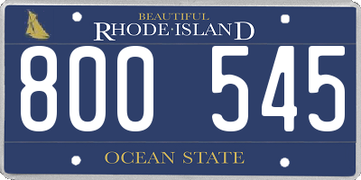RI license plate 800545
