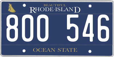 RI license plate 800546