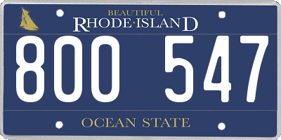 RI license plate 800547