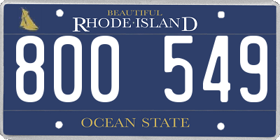 RI license plate 800549