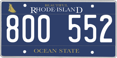 RI license plate 800552