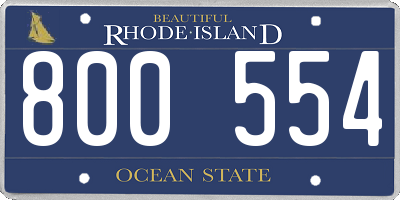 RI license plate 800554