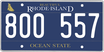 RI license plate 800557