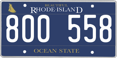 RI license plate 800558