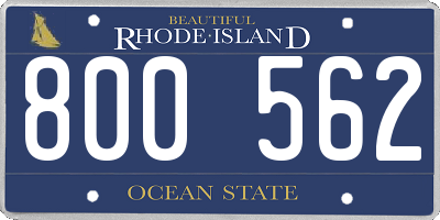 RI license plate 800562