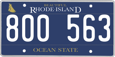RI license plate 800563