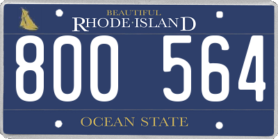 RI license plate 800564