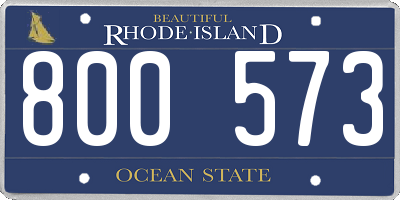 RI license plate 800573