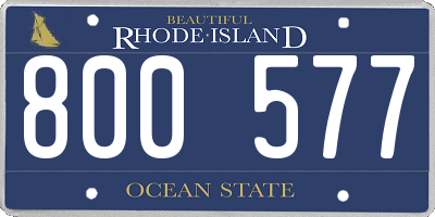 RI license plate 800577