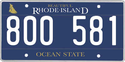 RI license plate 800581