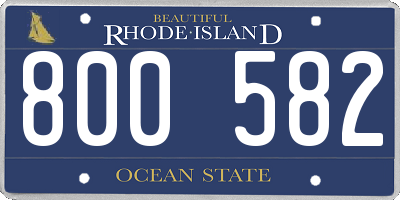 RI license plate 800582