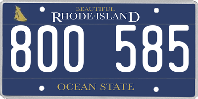 RI license plate 800585