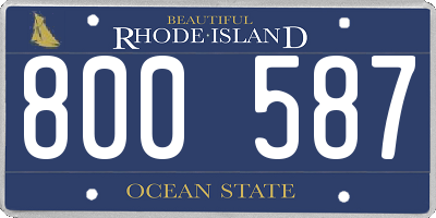 RI license plate 800587