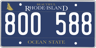 RI license plate 800588