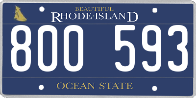 RI license plate 800593
