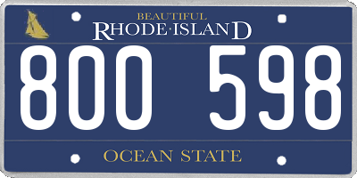 RI license plate 800598