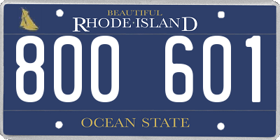 RI license plate 800601